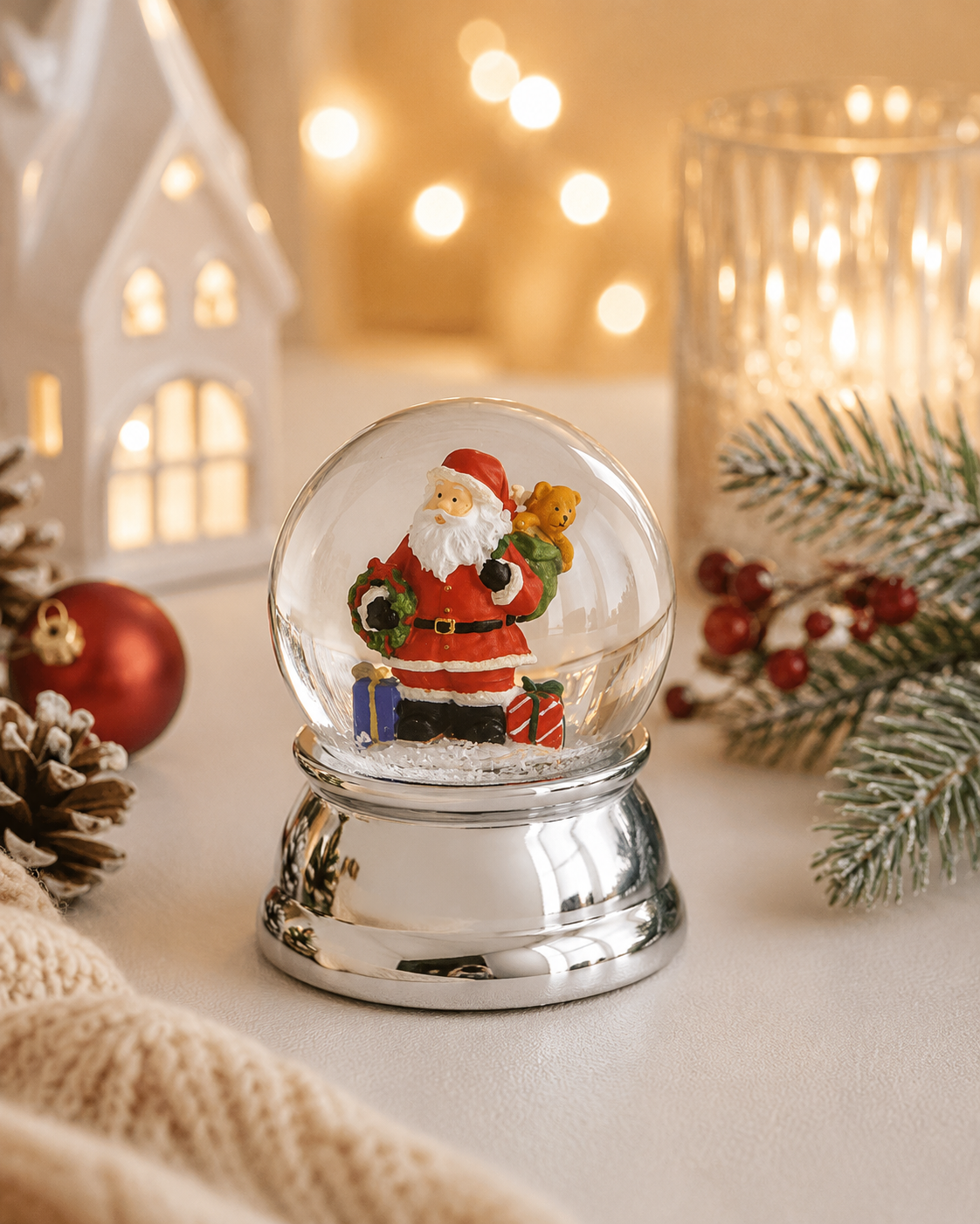 Schneekugel Weihnachtsmann, klein