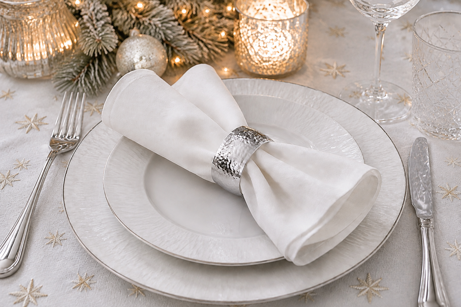 napkin ring hammered, oval - set of 4