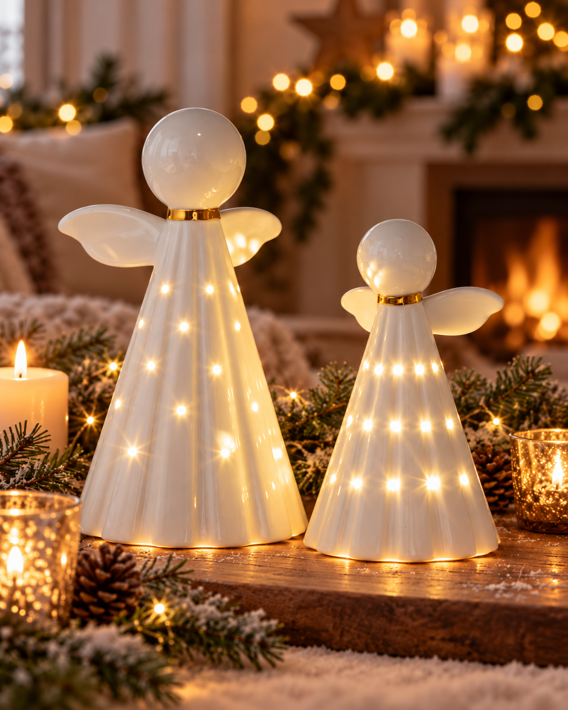 Angel White / Gold LED