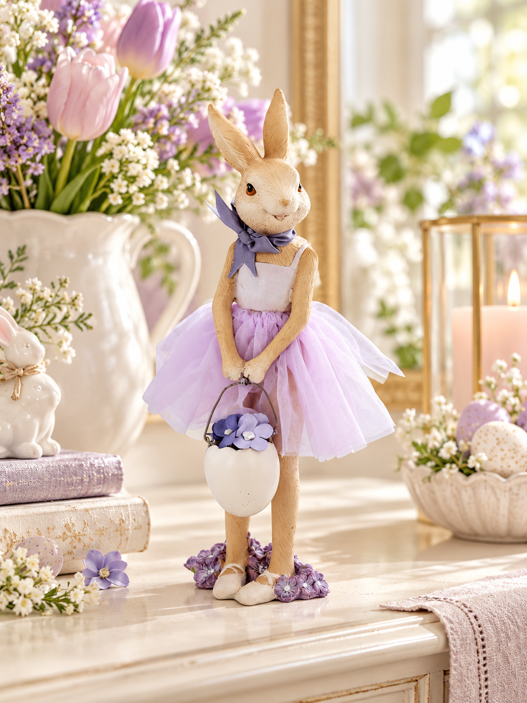 Rabbit Female with Flowerbasket