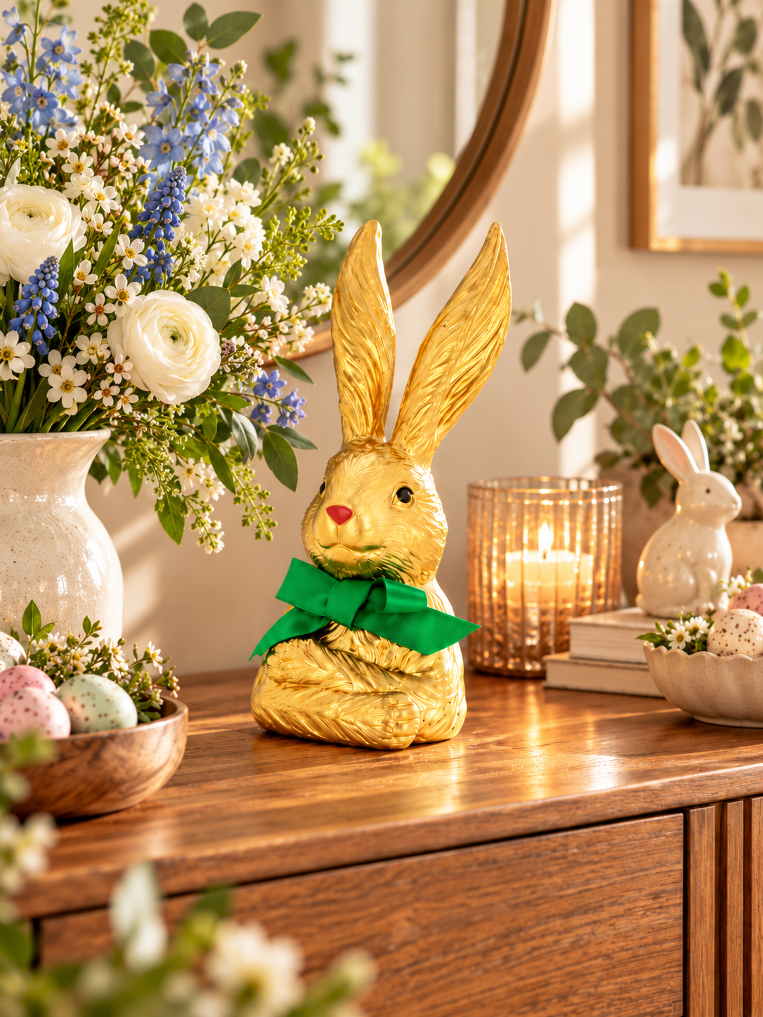 Rabbit Bust Gold-Coloured