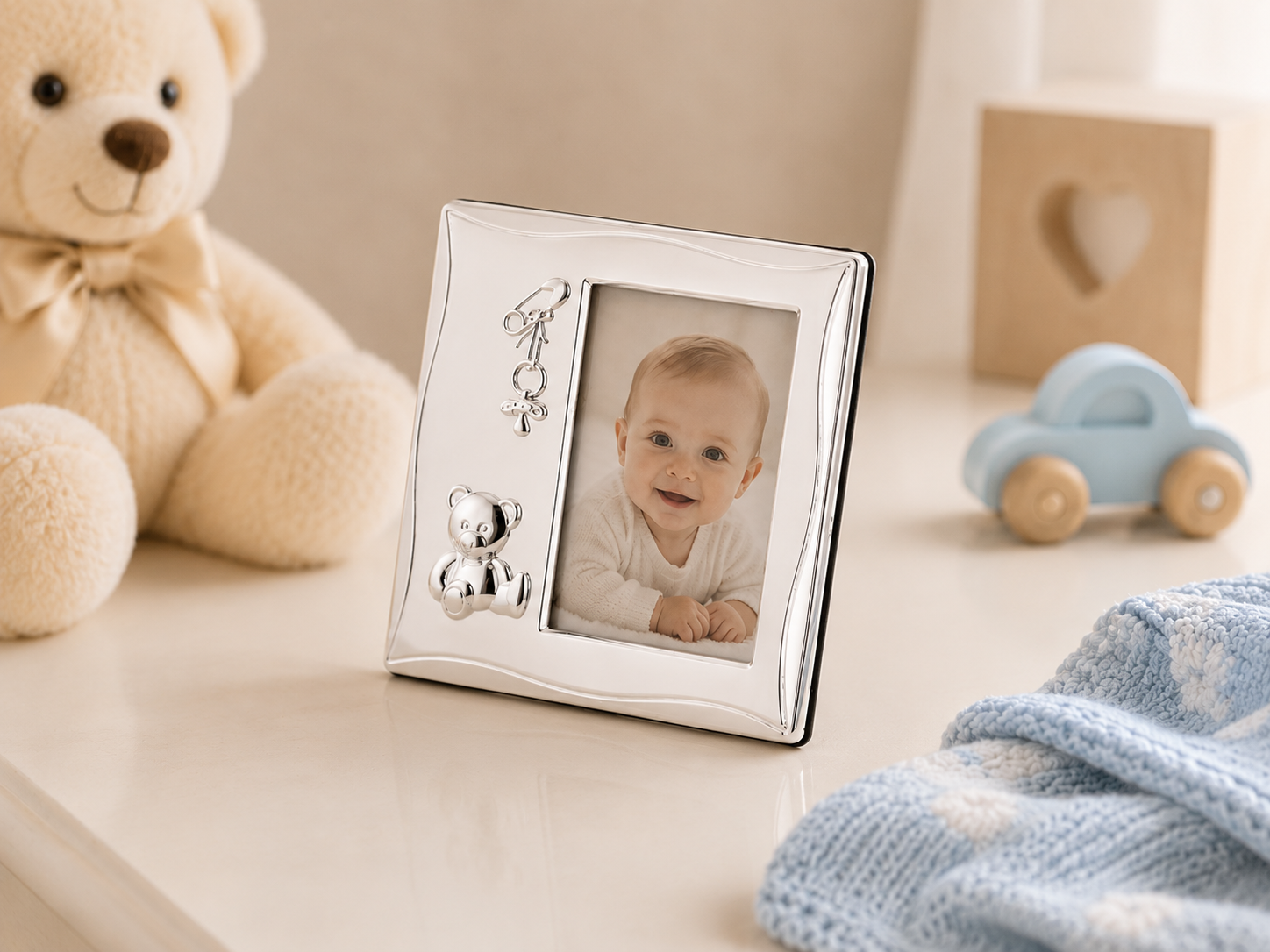 Kinderrahmen Teddy/ Schnuller, 6 x 9 cm