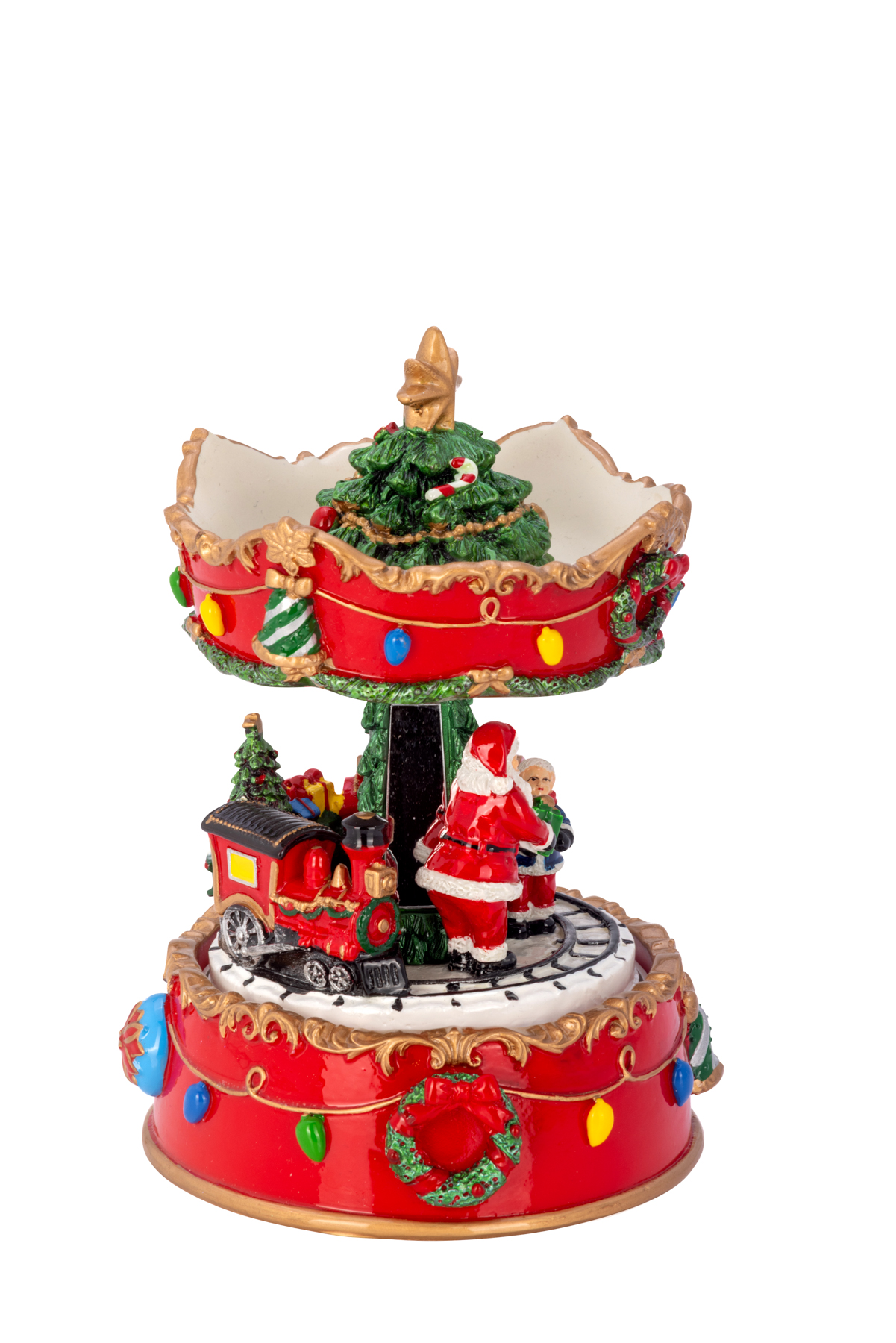 Spieluhr Karussell Weihnachtsmann, Kind & Zug