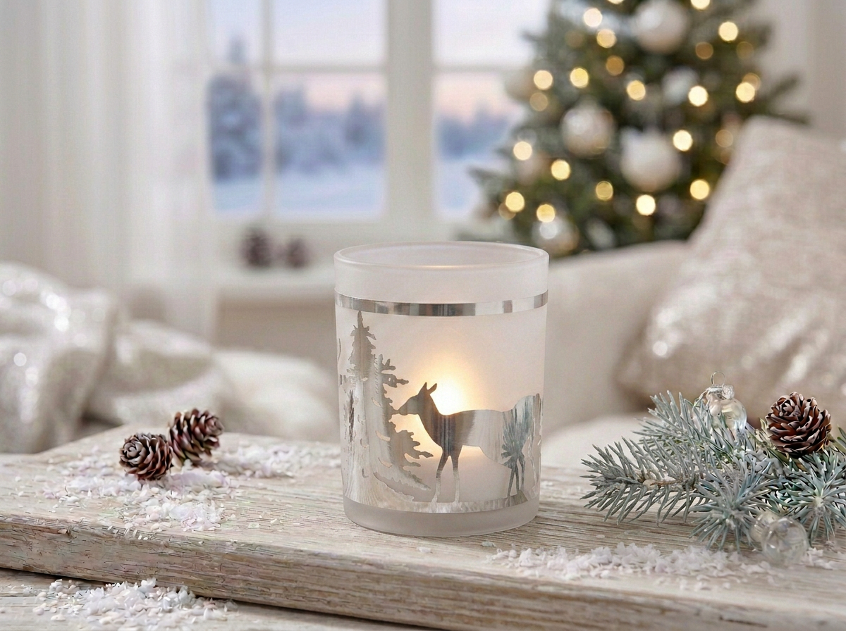 tealight holder winterwonderland white