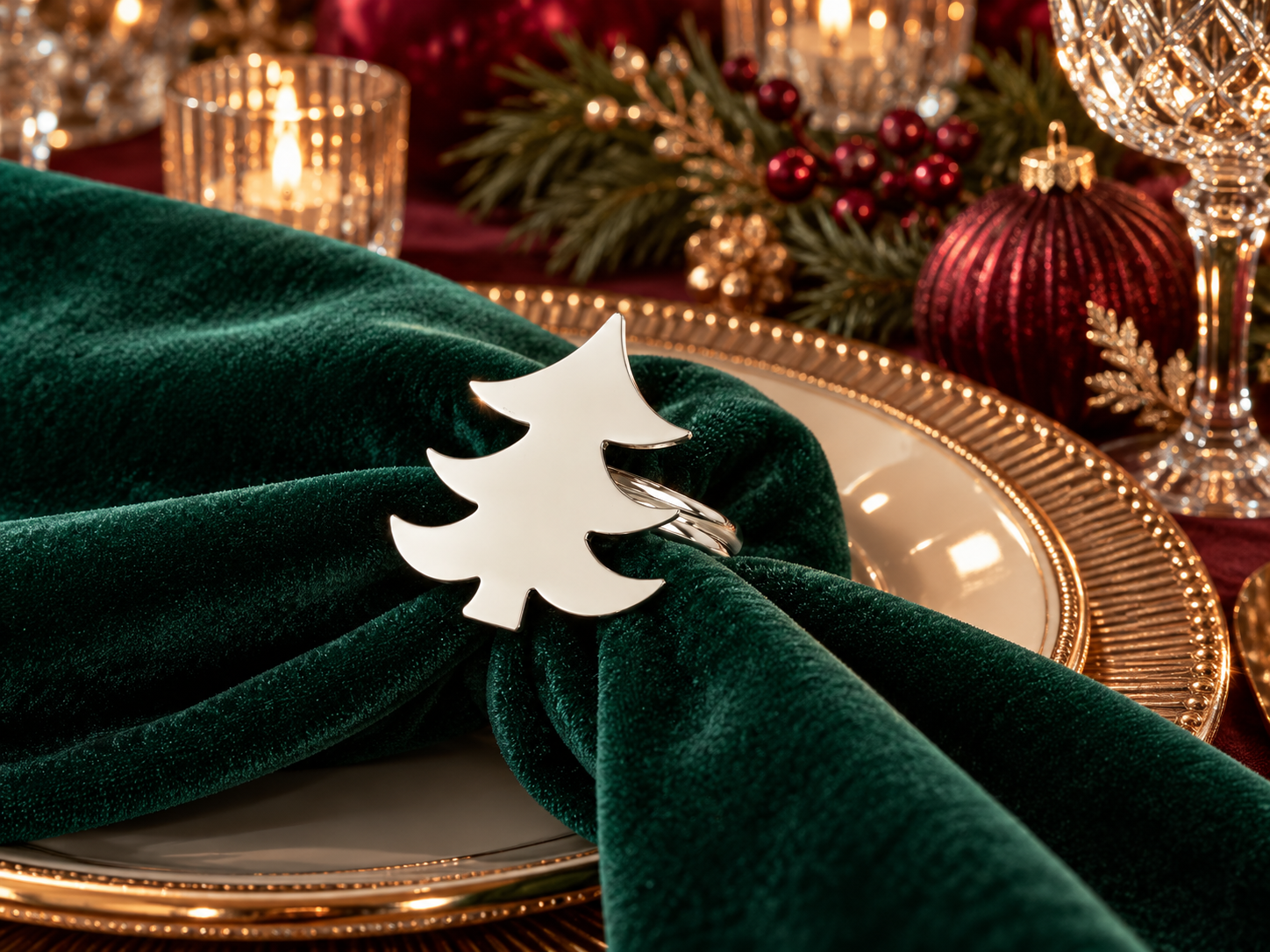 Napkin Ring Christmas Tree - Set of 4
