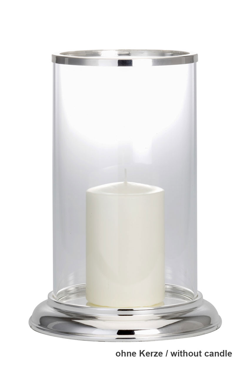 Windlicht / Kerzenhalter 34 cm glatt poliert