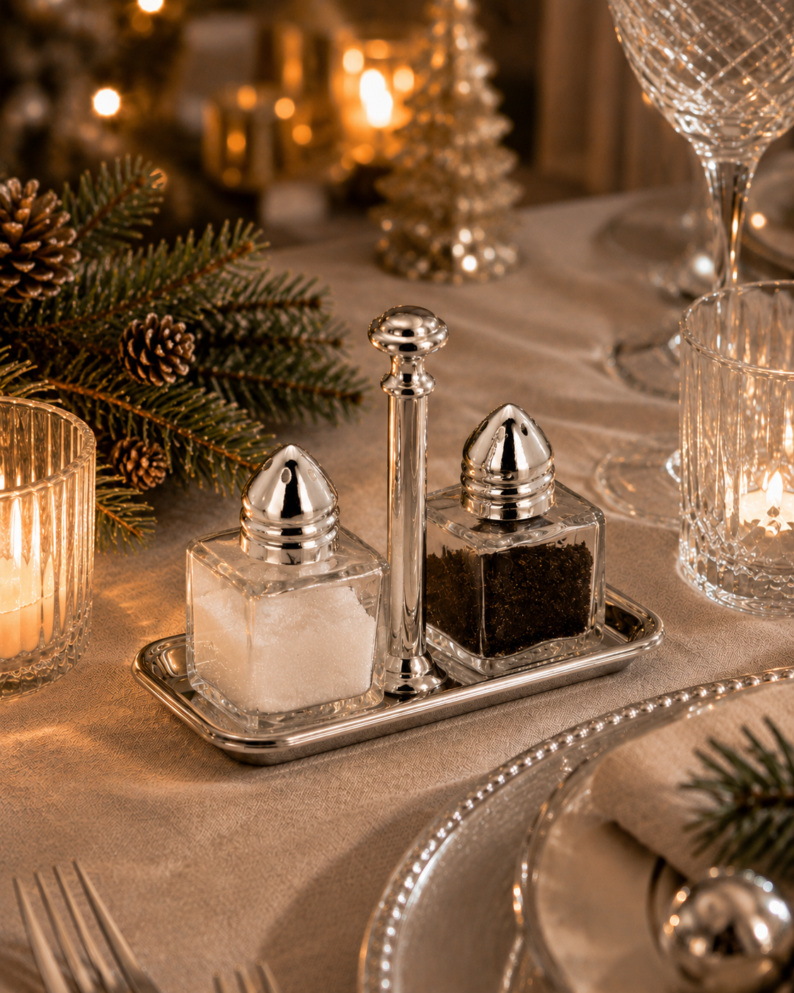 salt & pepper shakers, square - set of 2