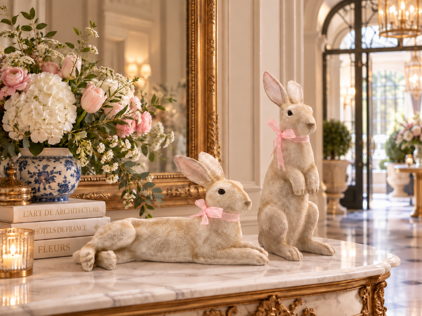 Rabbit Standing with Ribbon 48.5 cm