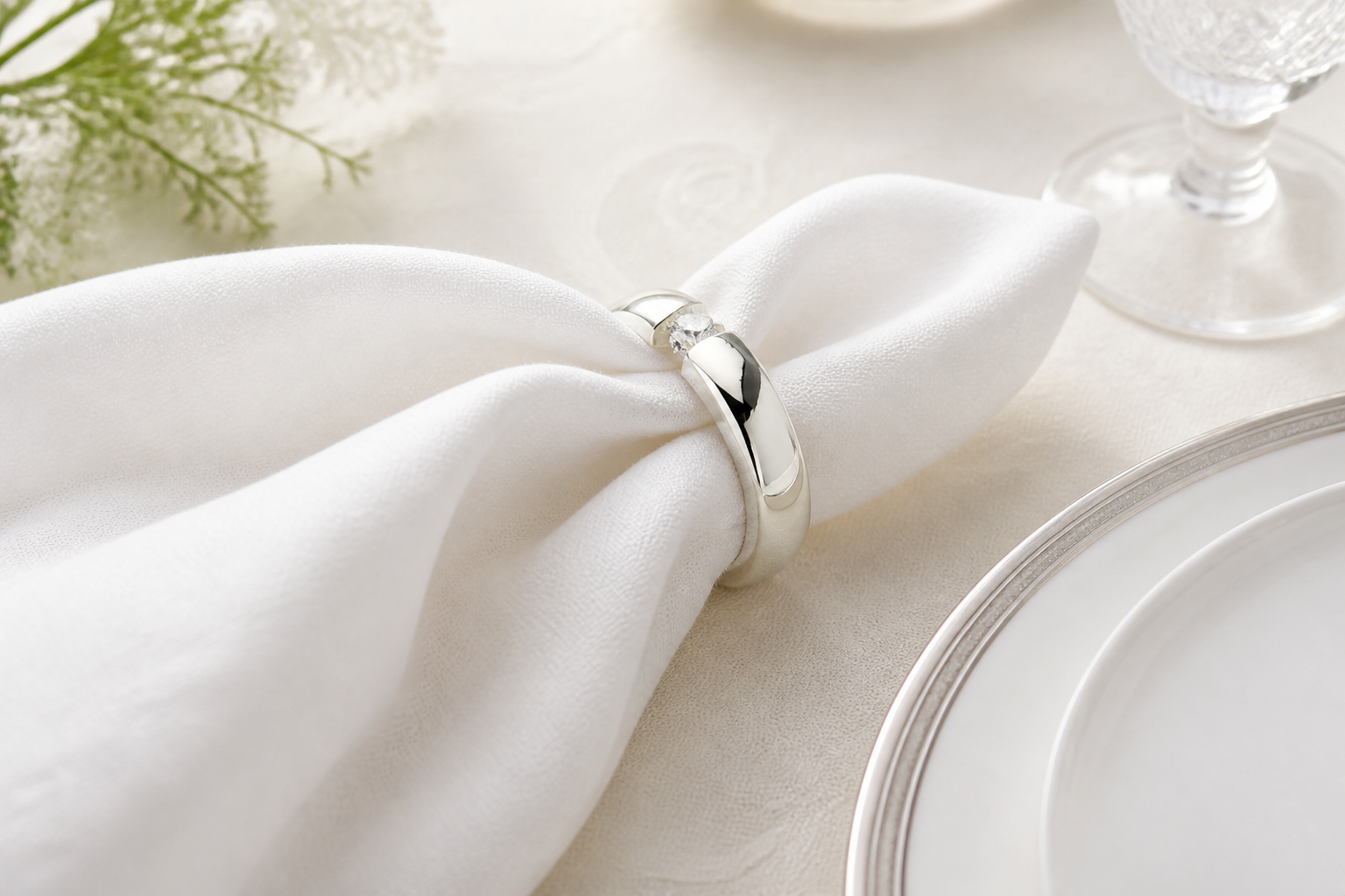 napkin ring diamond - set of 2