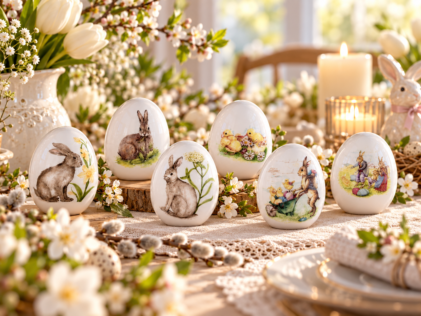Porcelain Eggs - Set of 6