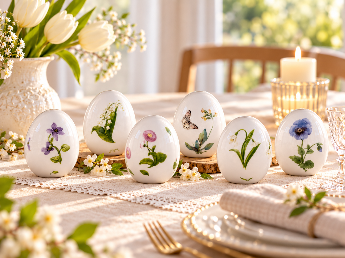Porcelain Eggs - Set of 6
