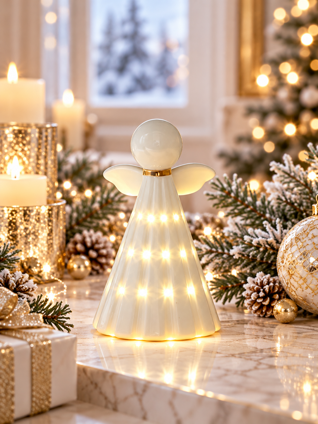 Angel White / Gold LED