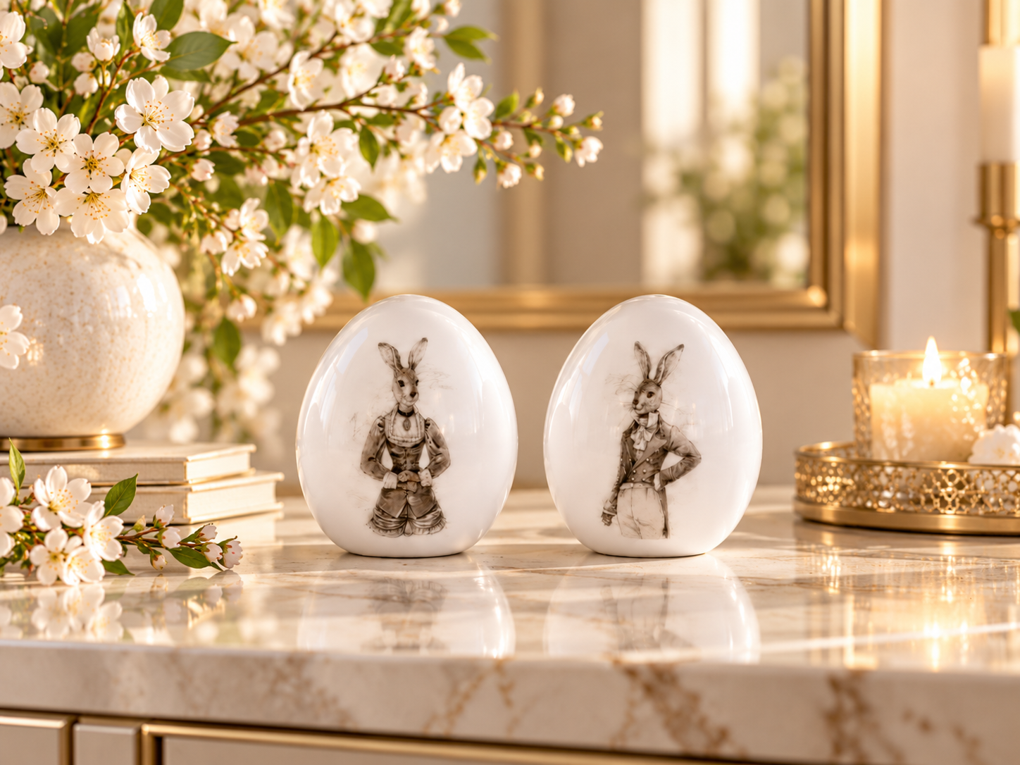 Porcelain Eggs Nostalgia Pair, 11.5 cm