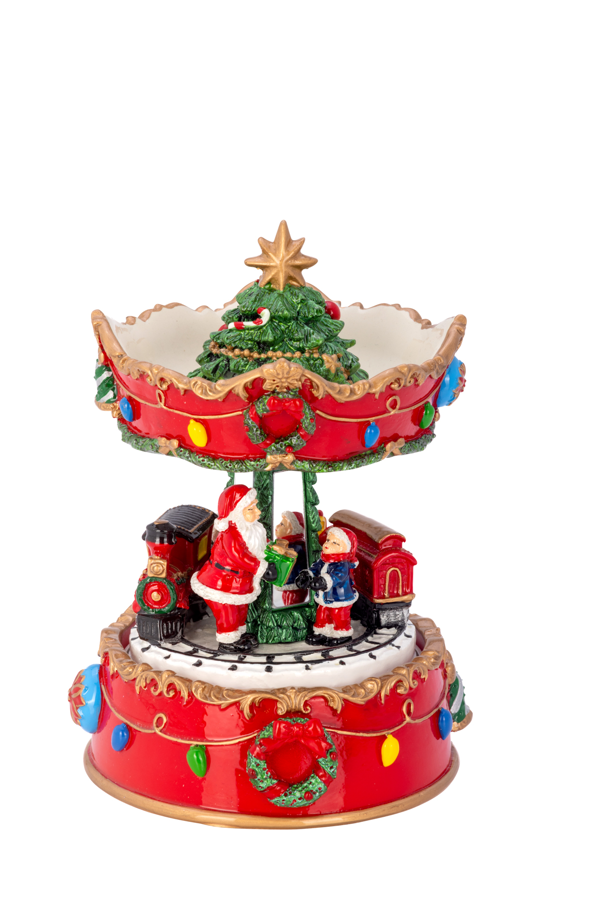 Spieluhr Karussell Weihnachtsmann, Kind & Zug