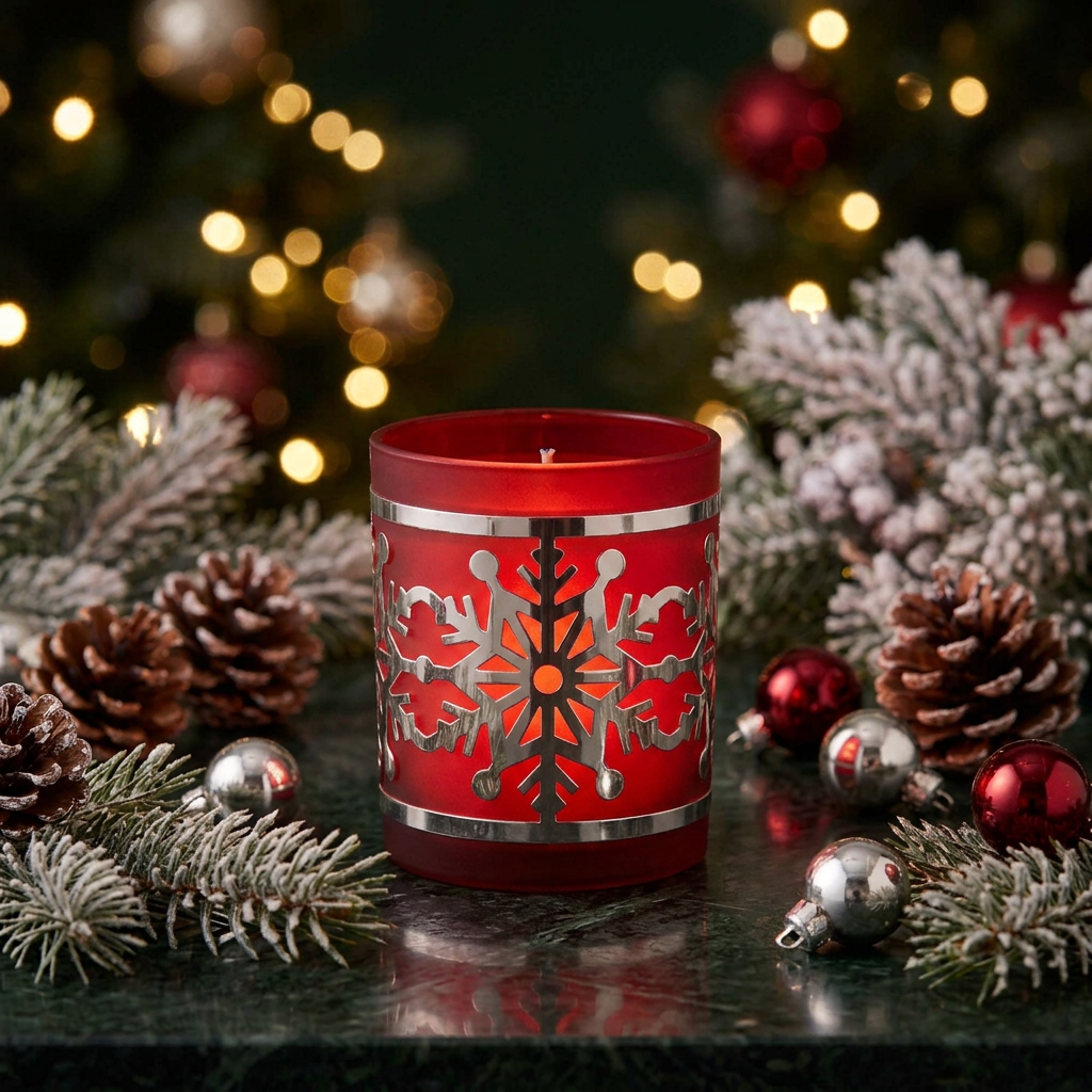 tealight holder snowflake red
