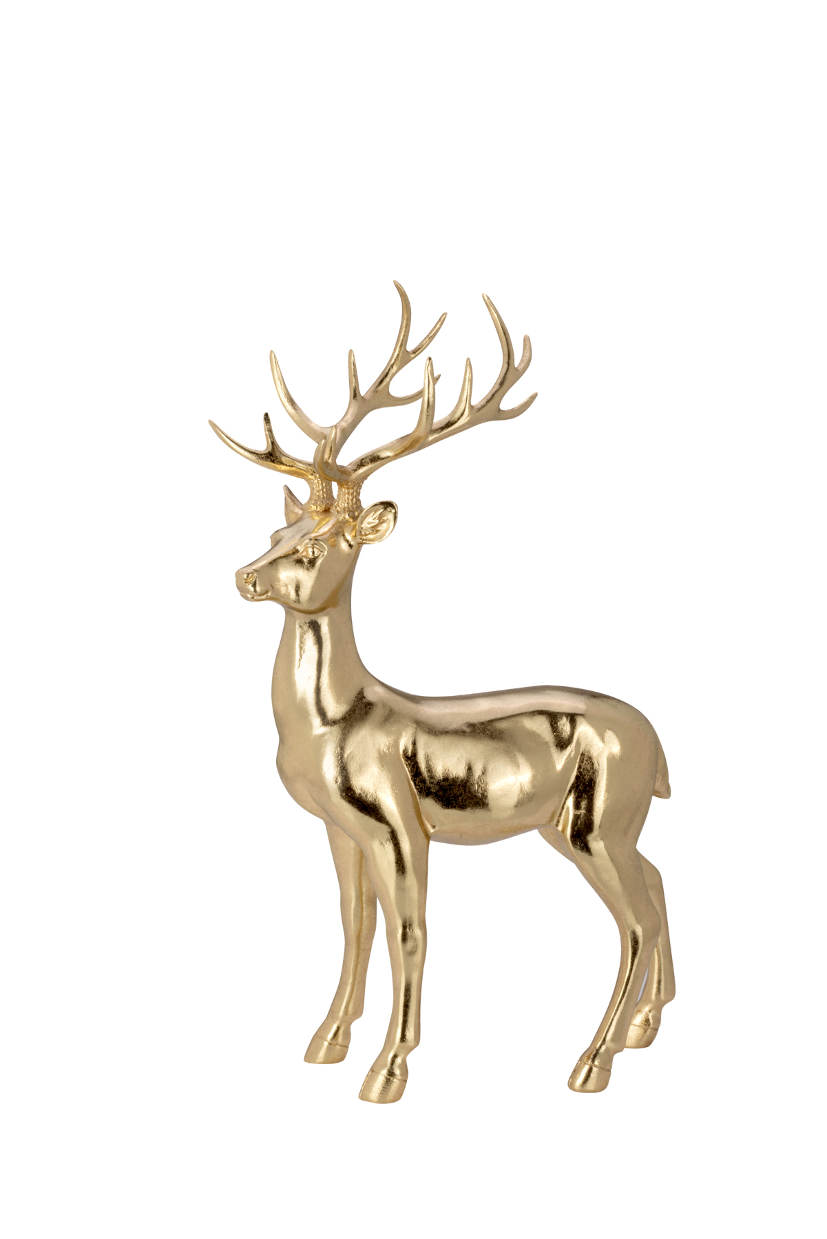 Hirsch stehend goldfarben
