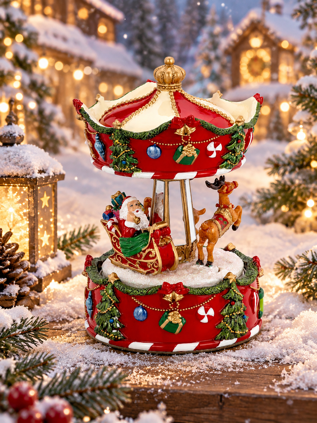 Spieluhr Karussell mit Weihnachtsmann