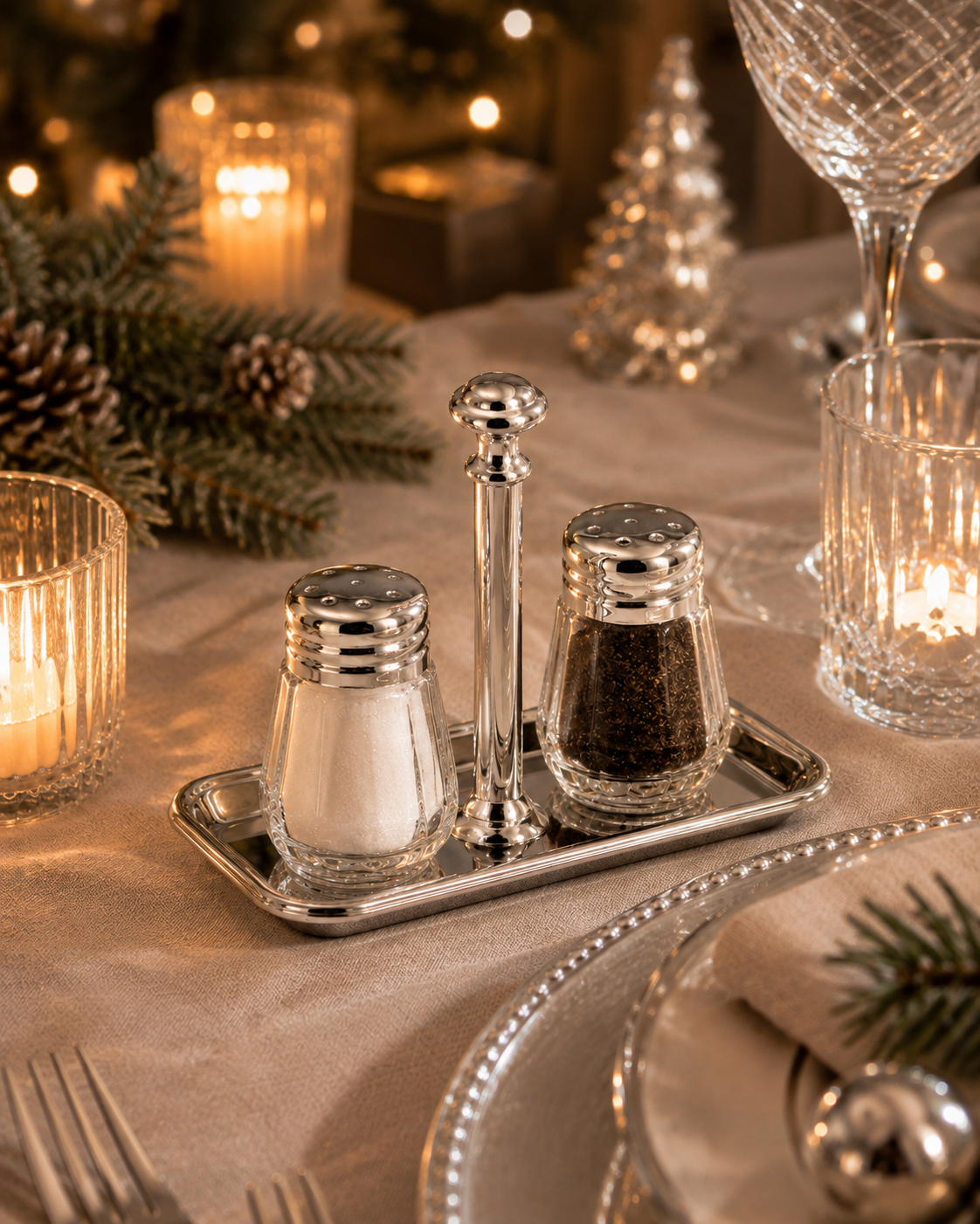 salt & pepper shakers, round - set of 2