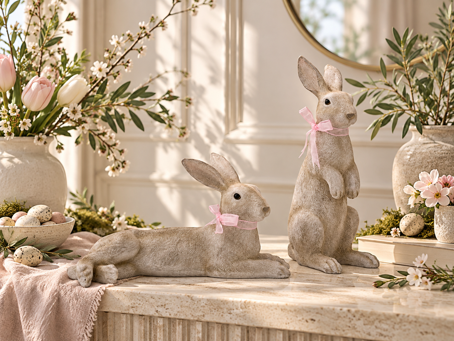 Rabbit Standing with Ribbon 48.5 cm