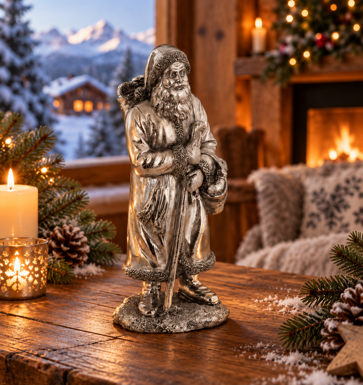 Santa Claus with stick