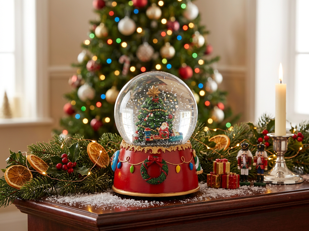 music box / snow globe Xmas-tree