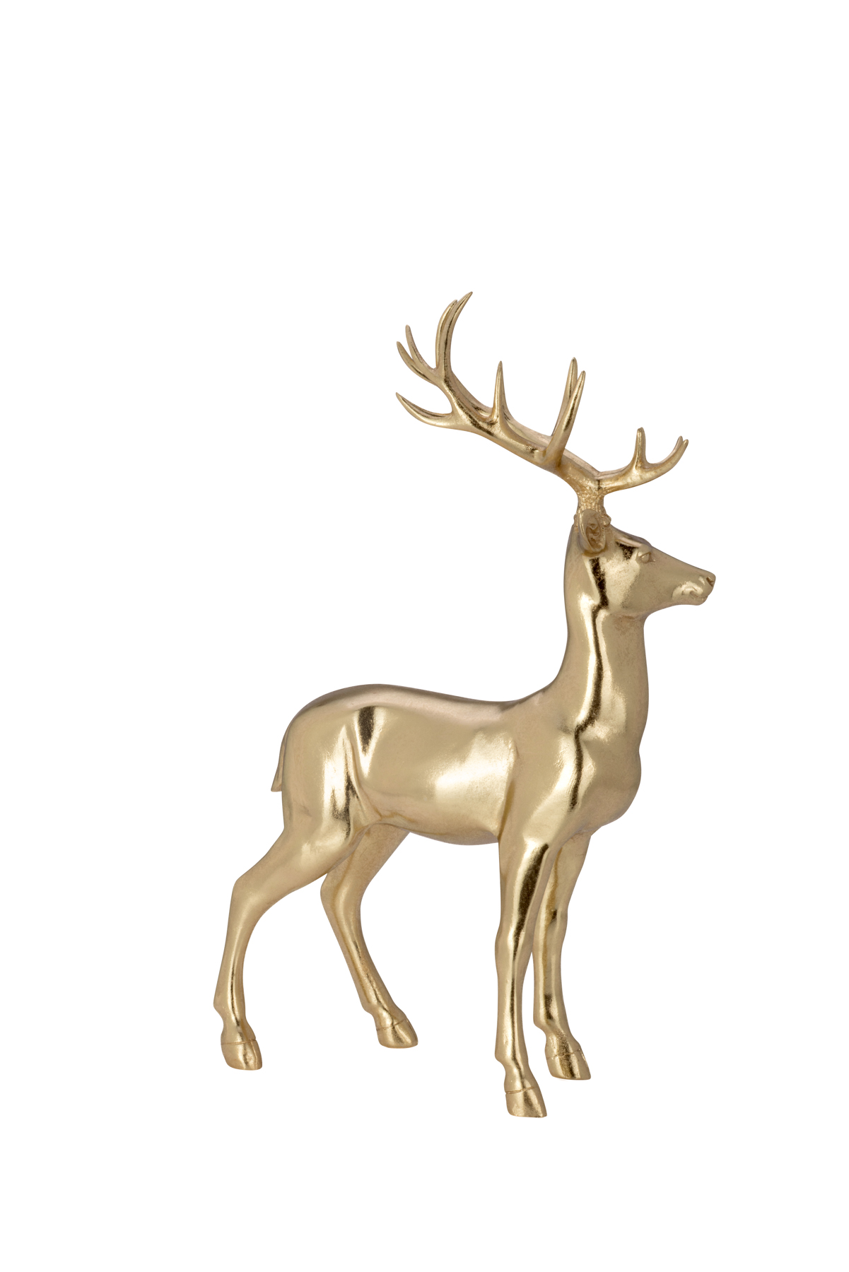 Hirsch stehend goldfarben