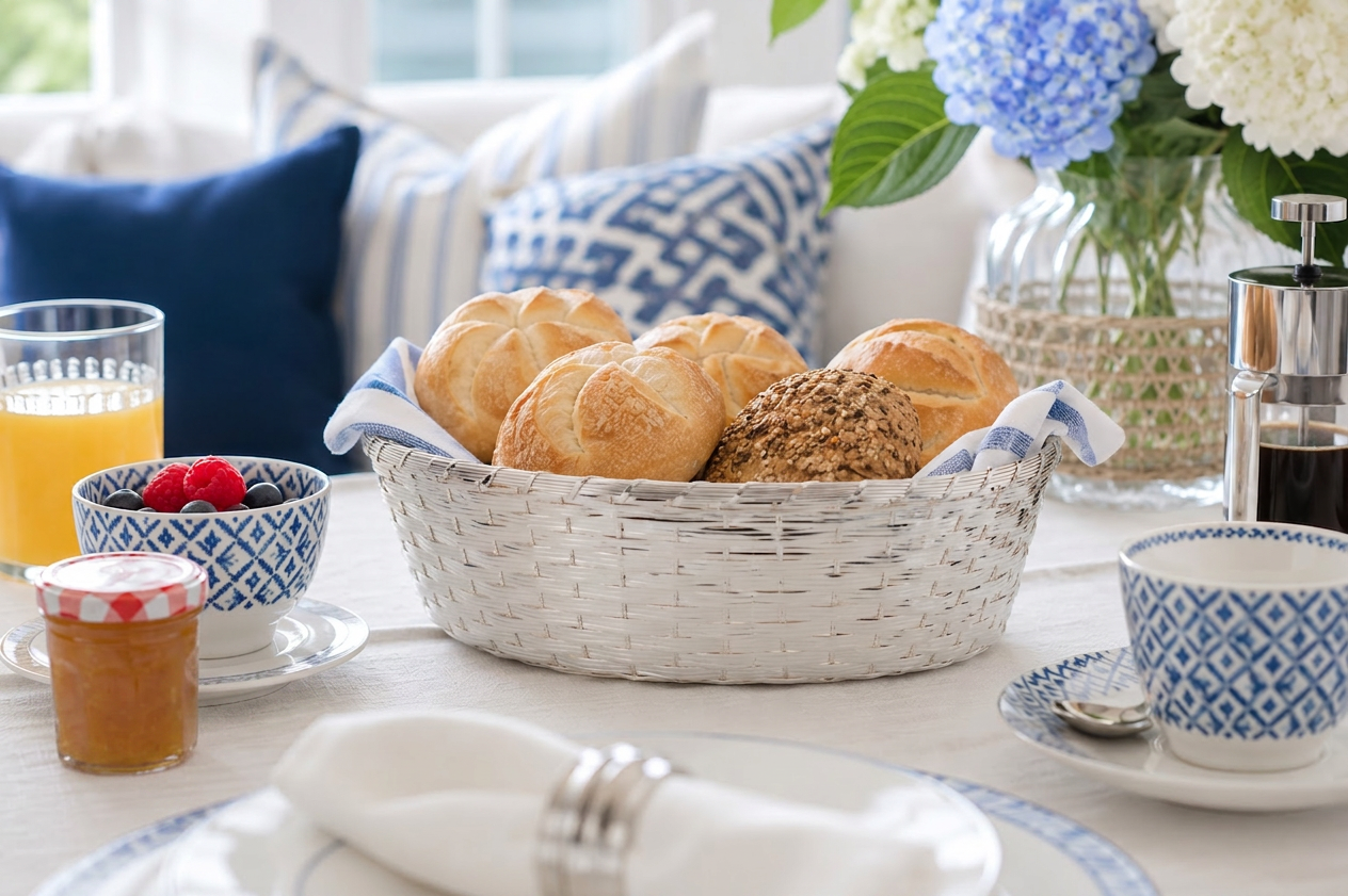 Brotkorb geflochten, rund