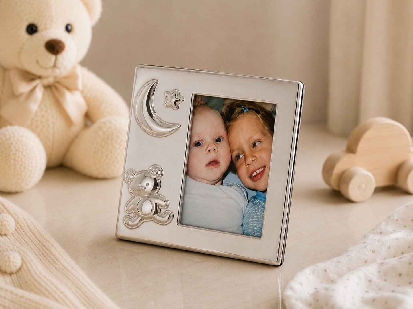 Kinderrahmen, Teddy & Mond/Stern, 6 x 9 cm
