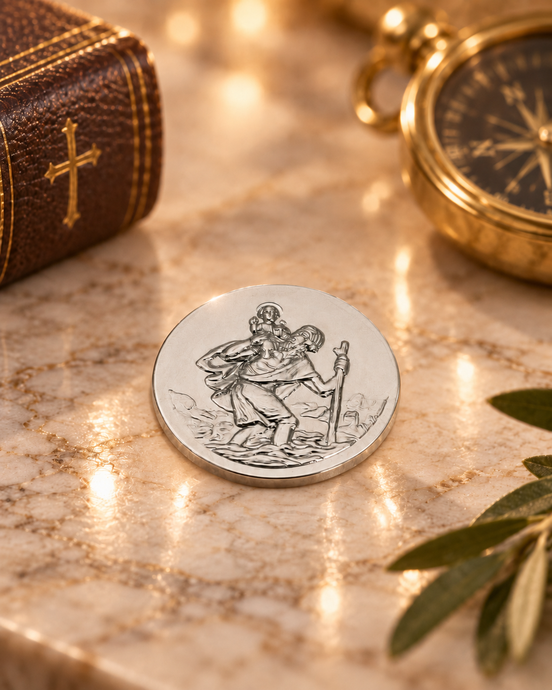 Christopherus-Plakette, Ø: 3,0 cm