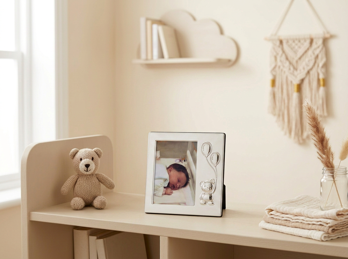 baby photo frame teddy, mat, 9 x 13 cm