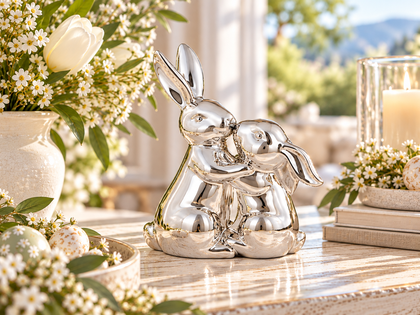 Rabbit Pair Kissing
