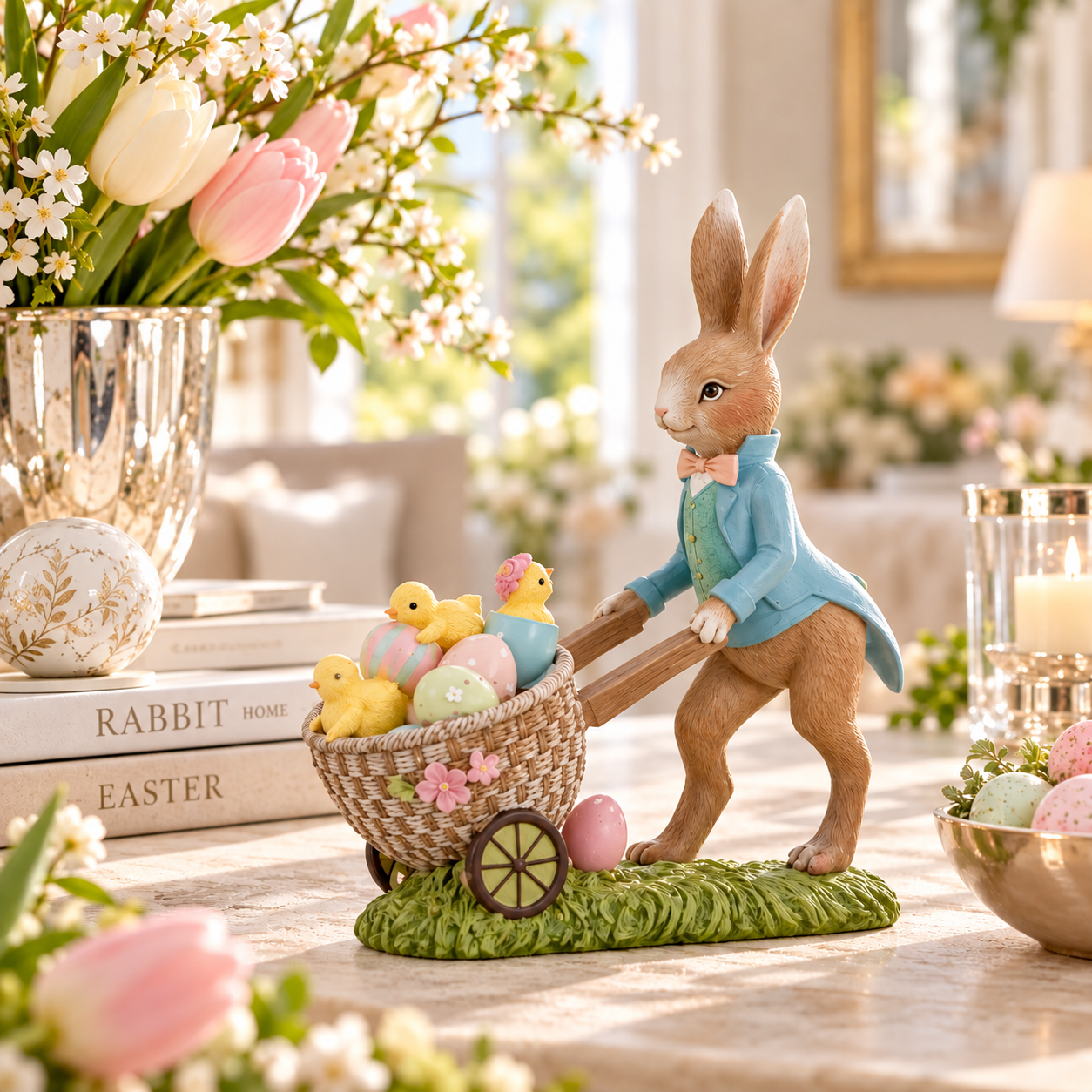 Rabbit Man with Wheelbarrow 12 cm