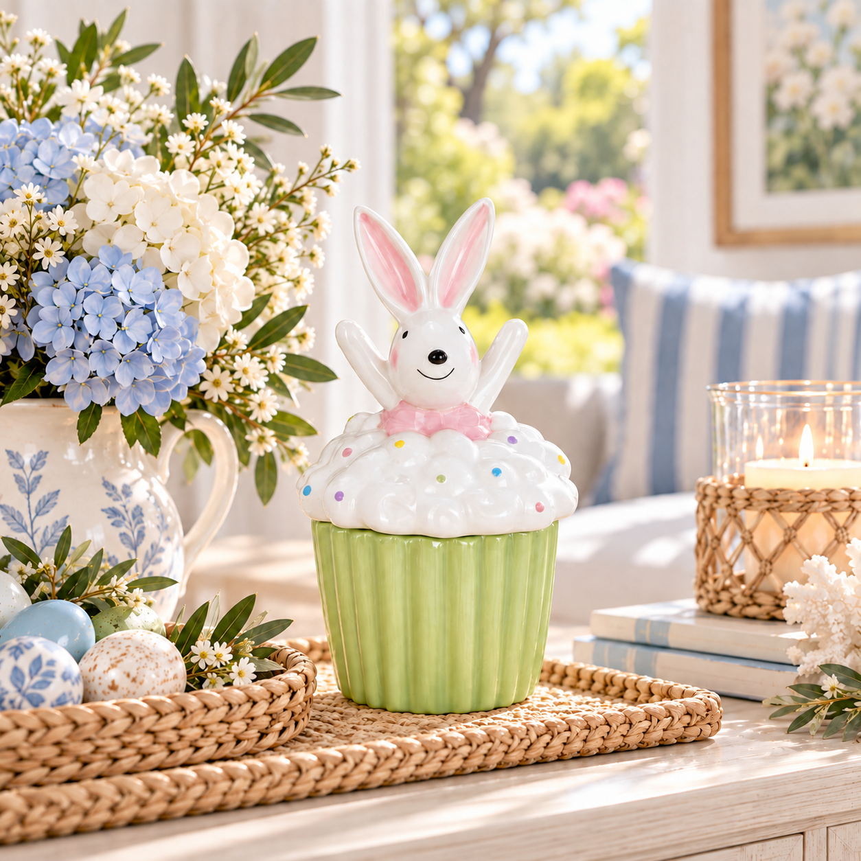 Rabbit Sitting on Cupcake Box