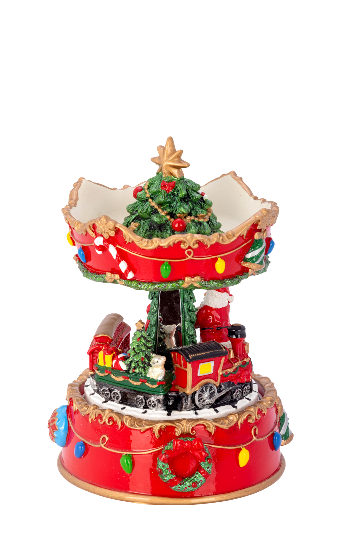 Spieluhr Karussell Weihnachtsmann, Kind & Zug