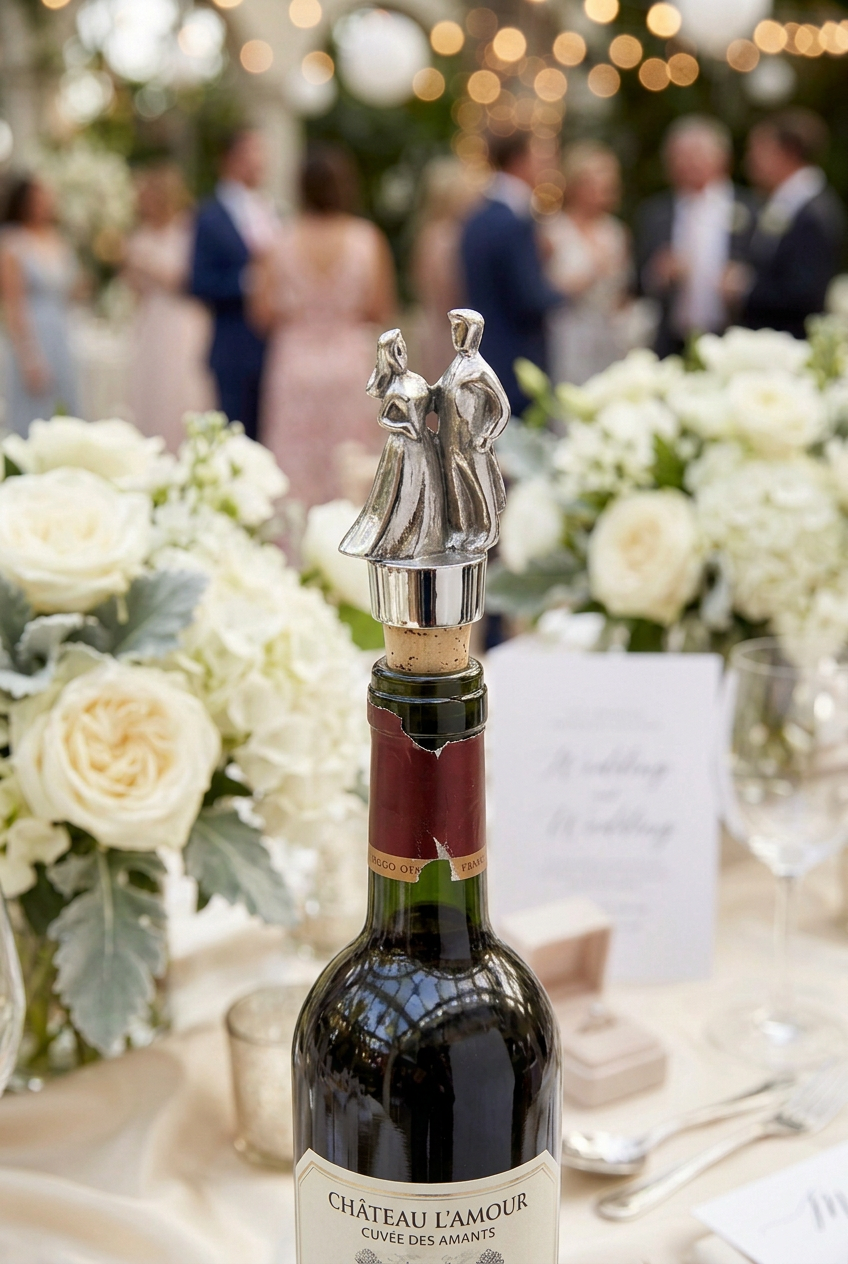 bottle cork wedding couple